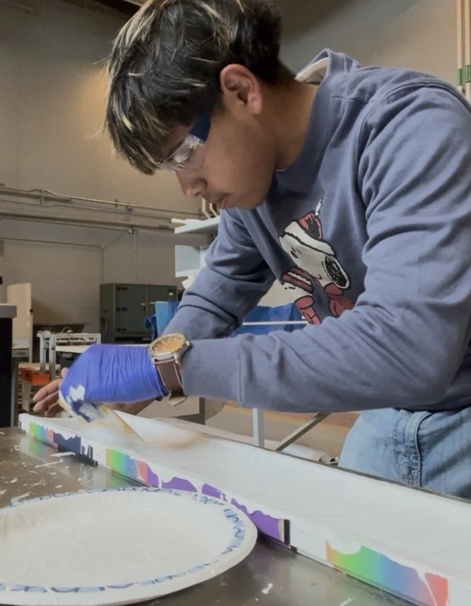 Hands-on composite layup preparation in a workshop
